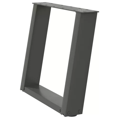  2 db antracitszürke, U alakú acél dohányzóasztal láb 50 x (42-43) cm