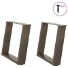  2 db U alakú natúr acél dohányzóasztal láb 50x(42-43) cm