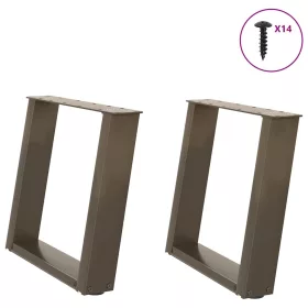    2 db U alakú natúr acél dohányzóasztal láb 50x(42-43) cm