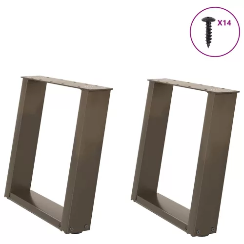  2 db U alakú natúr acél dohányzóasztal láb 50x(42-43) cm