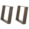  2 db U alakú natúr acél dohányzóasztal láb 50x(42-43) cm