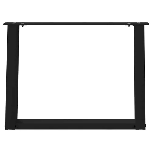  2 db U alakú dohányzóasztal láb fekete 60 x (42-43) cm acél dohányzóasztal láb