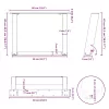  2 db U alakú dohányzóasztal láb fekete 60 x (42-43) cm acél dohányzóasztal láb