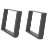  2 db antracitszürke, U alakú acél dohányzóasztal láb 60 x (42-43) cm