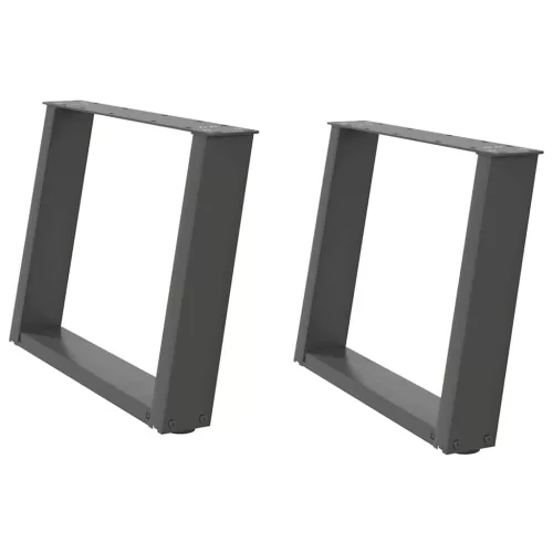 2 db antracitszürke, U alakú acél dohányzóasztal láb 60 x (42-43) cm