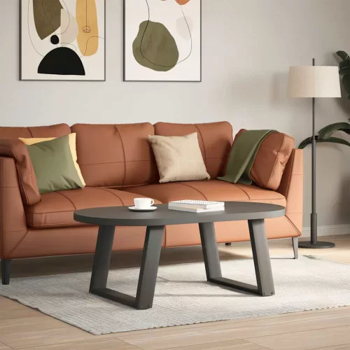  2 db antracitszürke, U alakú acél dohányzóasztal láb 60 x (42-43) cm