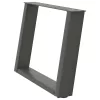  2 db antracitszürke, U alakú acél dohányzóasztal láb 60 x (42-43) cm