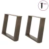  2 db U alakú natúr acél dohányzóasztal láb 60x(42-43) cm