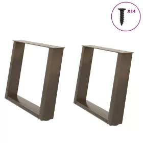    2 db U alakú natúr acél dohányzóasztal láb 60x(42-43) cm