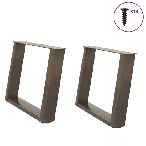  2 db U alakú natúr acél dohányzóasztal láb 60x(42-43) cm