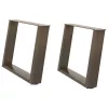  2 db U alakú natúr acél dohányzóasztal láb 60x(42-43) cm