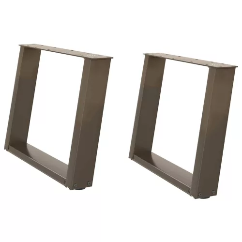  2 db U alakú natúr acél dohányzóasztal láb 60x(42-43) cm