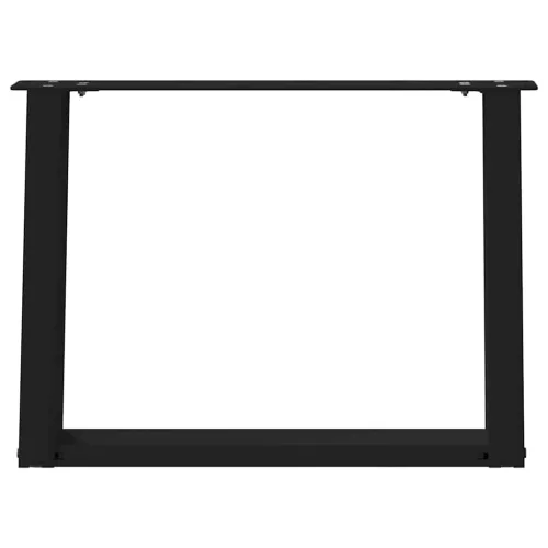  2 db U alakú dohányzóasztal láb fekete 70 x (42-43) cm acél dohányzóasztal láb