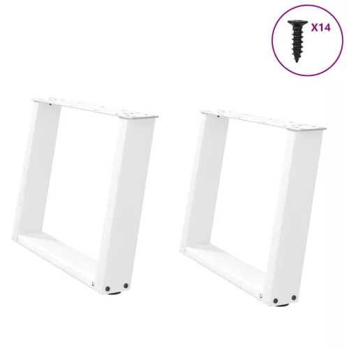  2 db U alakú dohányzóasztal láb fehér 70 x (42-43) cm acél
