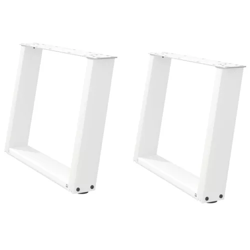  2 db U alakú dohányzóasztal láb fehér 70 x (42-43) cm acél