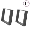  2 db antracitszürke, U alakú dohányzóasztal láb 70 x (42-43) cm acél