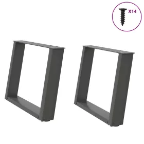    2 db antracitszürke, U alakú dohányzóasztal láb 70 x (42-43) cm acél