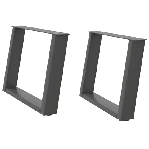  2 db antracitszürke, U alakú dohányzóasztal láb 70 x (42-43) cm acél