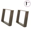  2 db U alakú natúr acél dohányzóasztal láb 70 x (42-43) cm