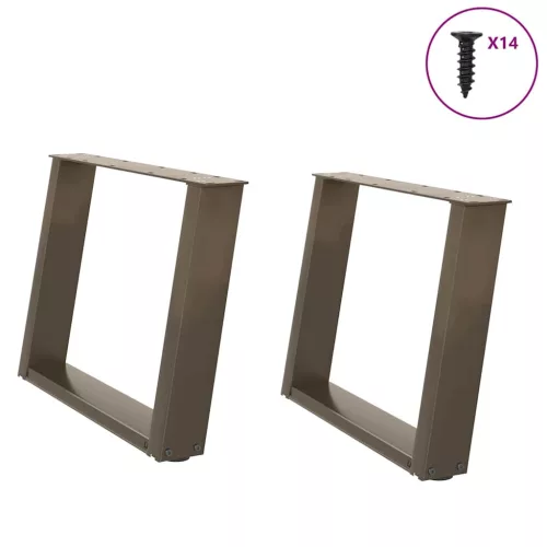  2 db U alakú natúr acél dohányzóasztal láb 70 x (42-43) cm