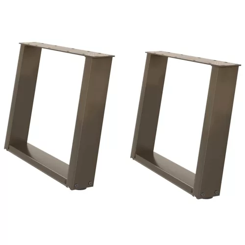  2 db U alakú natúr acél dohányzóasztal láb 70 x (42-43) cm