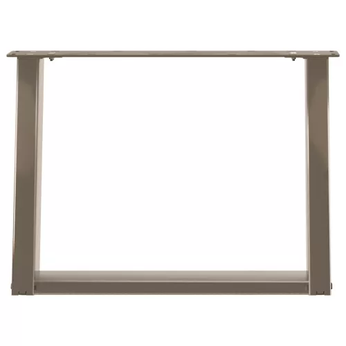  2 db U alakú natúr acél dohányzóasztal láb 70 x (42-43) cm