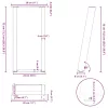  2 db fekete, U alakú acél konzolasztal láb 28 x (72-73) cm
