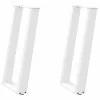  2 db fehér U alakú konzolasztal láb 28 x (72-73) cm acél