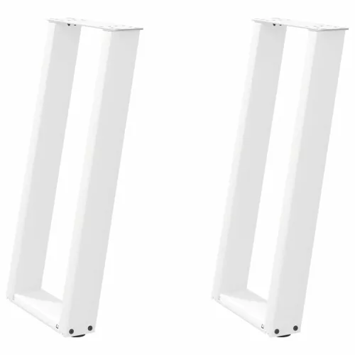  2 db fehér U alakú konzolasztal láb 28 x (72-73) cm acél