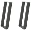  2 db antracitszürke U-alakú acél konzolasztal láb 28x(72-73) cm
