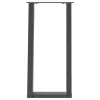  2 db antracitszürke U-alakú acél konzolasztal láb 28x(72-73) cm