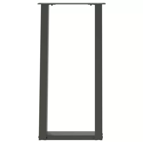  2 db antracitszürke U-alakú acél konzolasztal láb 28x(72-73) cm