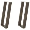  2 db U alakú natúr acél konzolasztal láb 28 x (72-73) cm