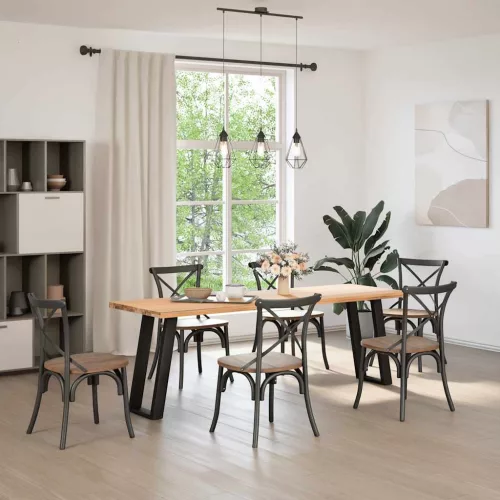  2 db fekete, U alakú acél konzolasztal láb 38 x (72-73) cm