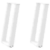  2 db fehér, U alakú acél konzolasztal láb 38x(72-73) cm