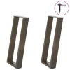  2 db U alakú natúr acél konzolasztal láb 38x(72-73) cm