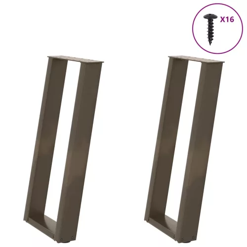  2 db U alakú natúr acél konzolasztal láb 38x(72-73) cm