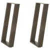  2 db U alakú natúr acél konzolasztal láb 38x(72-73) cm