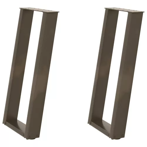  2 db U alakú natúr acél konzolasztal láb 38x(72-73) cm