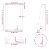  2 db U alakú étkezőasztal láb fekete acélból 50 x (72-73) cm