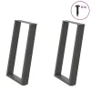 2 db antracitszürke, U alakú acél étkezőasztal láb 50 x (72-73) cm