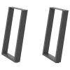  2 db antracitszürke, U alakú acél étkezőasztal láb 50 x (72-73) cm