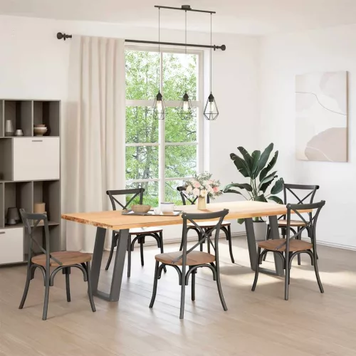  2 db antracitszürke, U alakú acél étkezőasztal láb 50 x (72-73) cm