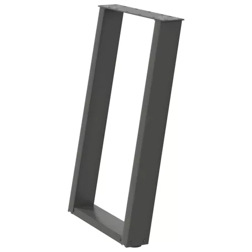  2 db antracitszürke, U alakú acél étkezőasztal láb 50 x (72-73) cm
