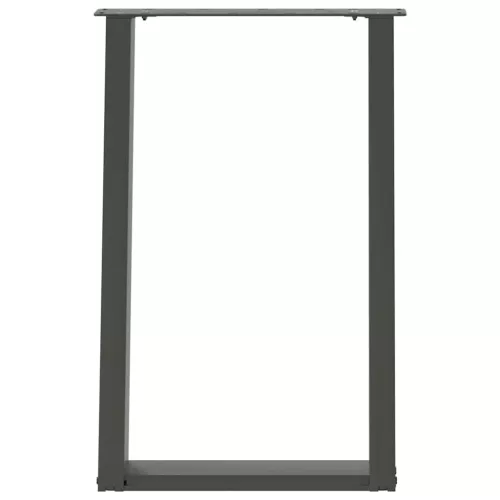  2 db antracitszürke, U alakú acél étkezőasztal láb 50 x (72-73) cm