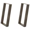  2 db U alakú étkezőasztal láb natúr acél 50x(72-73) cm