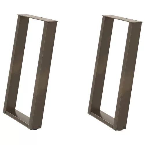  2 db U alakú étkezőasztal láb natúr acél 50x(72-73) cm