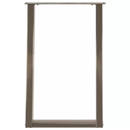  2 db U alakú étkezőasztal láb natúr acél 50x(72-73) cm
