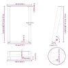  2 db U alakú étkezőasztal láb fehér 60 x (72-73) cm acél étkezőasztal láb