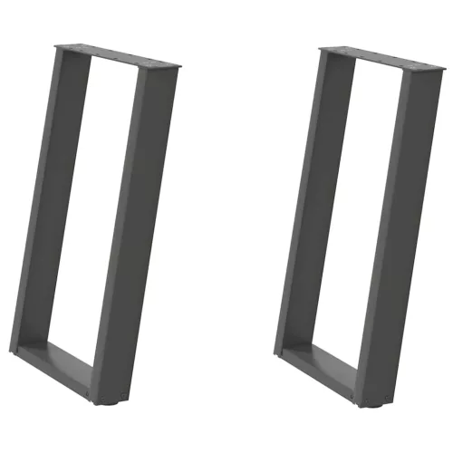  2 db antracitszürke, U alakú étkezőasztal láb 60 x (72-73) cm acél